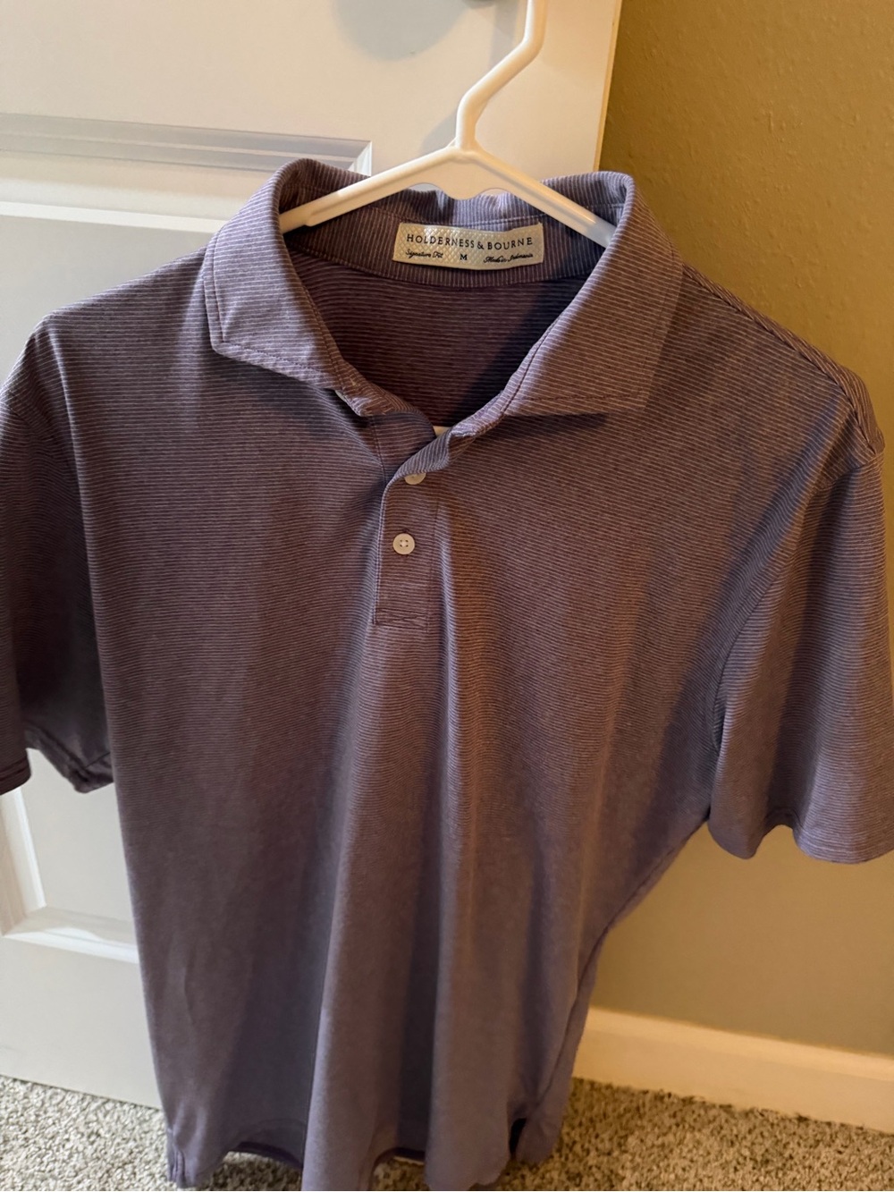 Holderness & Bourne Purple Stripe Men's Polo Shirt
